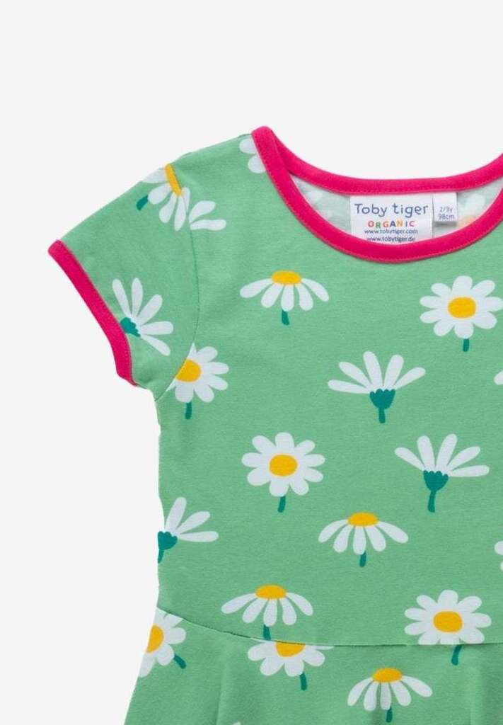 Kleid, kurze Ärmel, Bio Baumwolle mit Gänseblümchen-Print