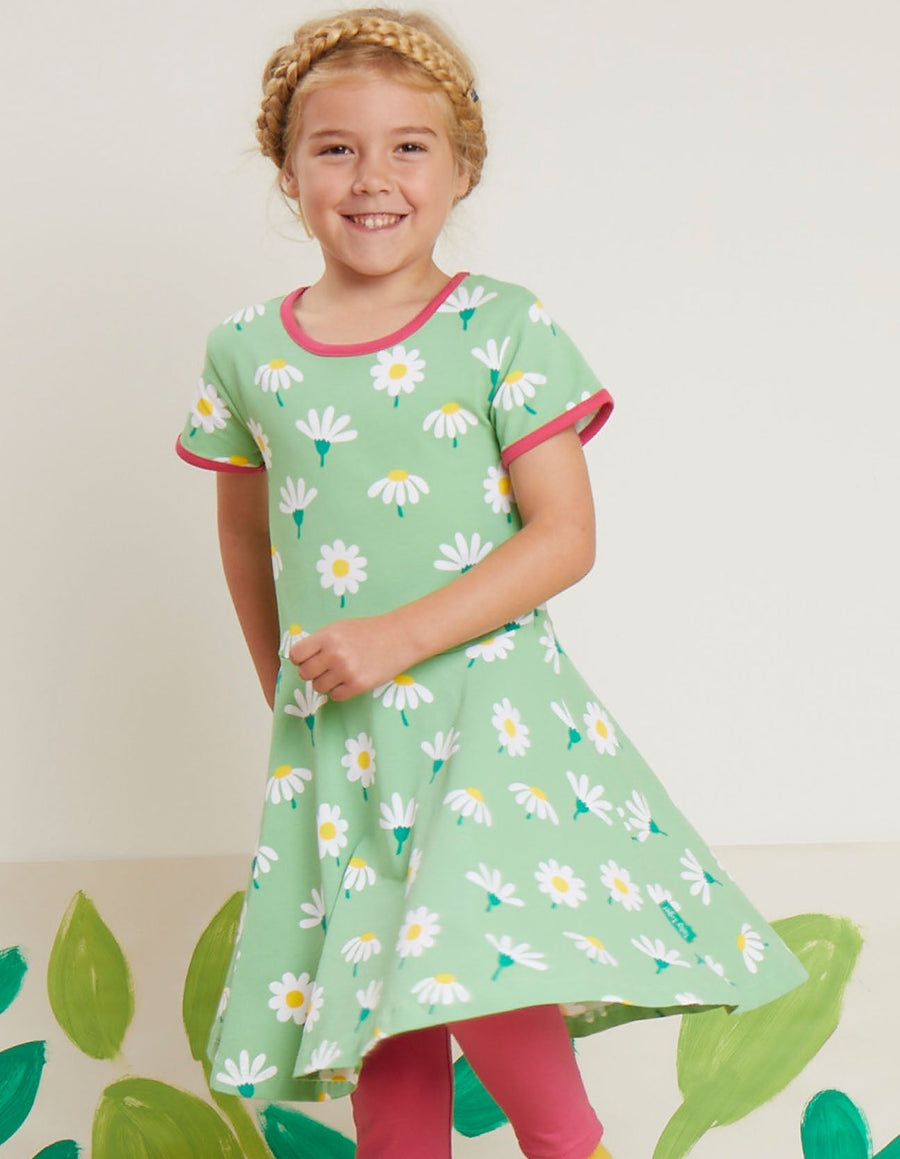 Kleid, kurze Ärmel, Bio Baumwolle mit Gänseblümchen-Print