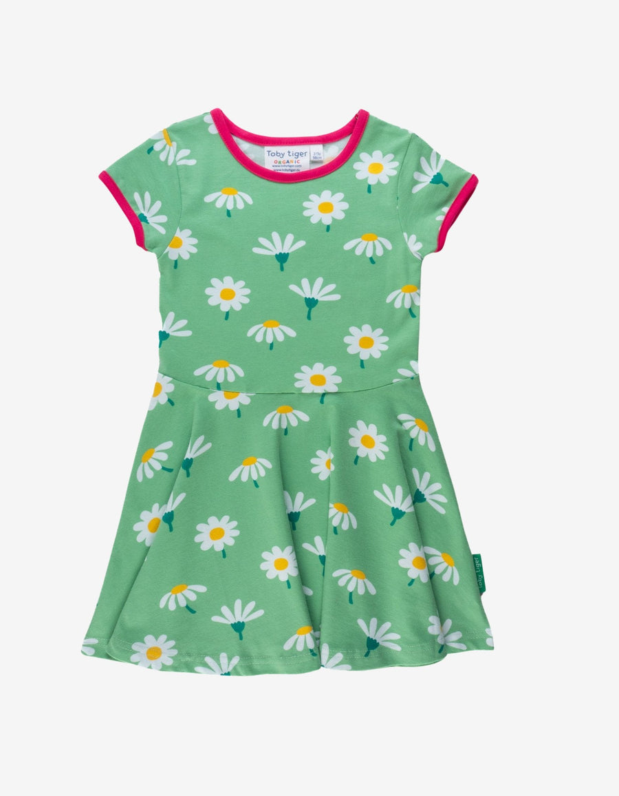 Kleid, kurze Ärmel, Bio Baumwolle mit Gänseblümchen-Print