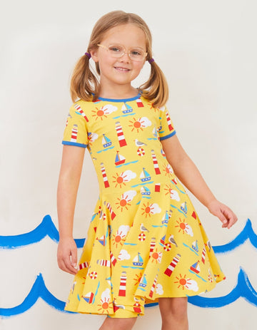 Skater Kleid aus Bio Baumwolle mit maritimem Print