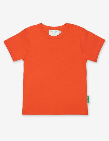 Kurzarmshirt aus Bio-Baumwolle, orange unifarben