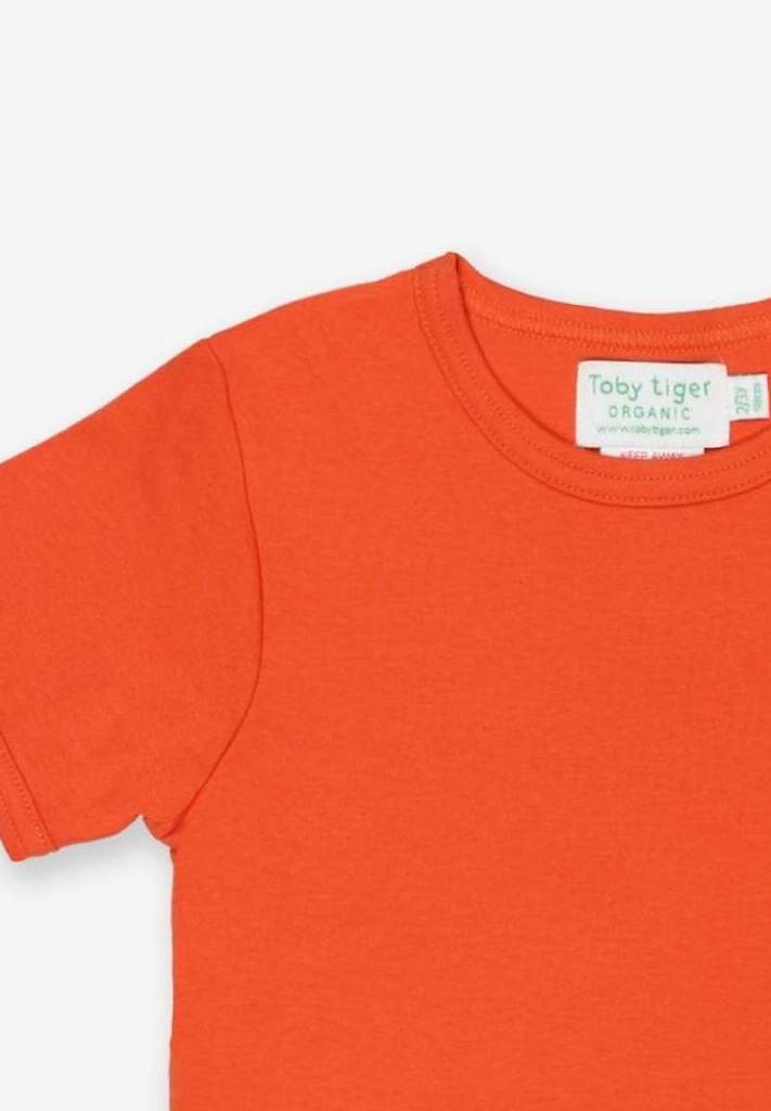 Kurzarmshirt aus Bio-Baumwolle, orange unifarben