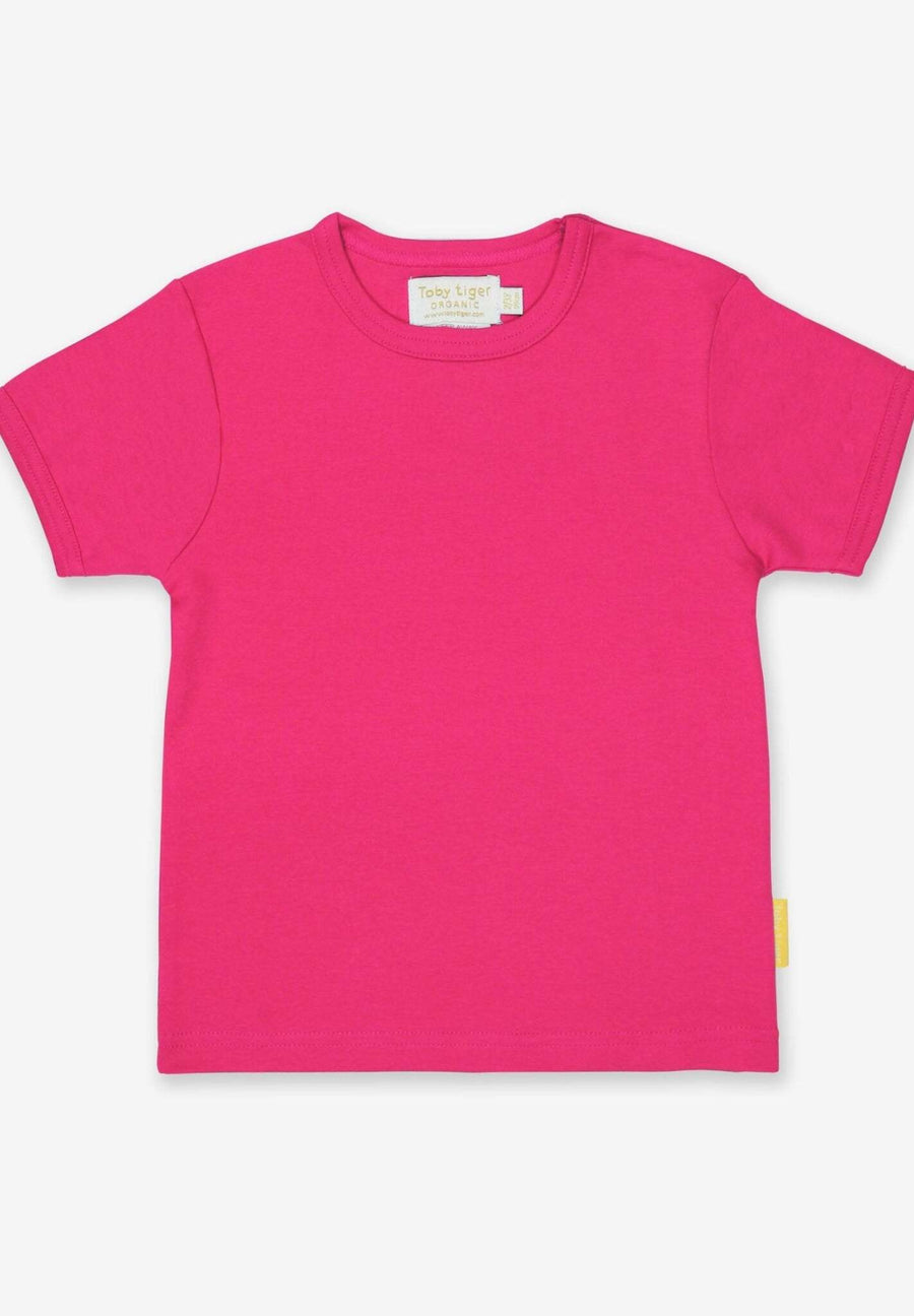 Kurzarmshirt aus Bio-Baumwolle, pink unifarben