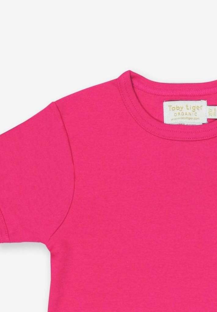 Kurzarmshirt aus Bio-Baumwolle, pink unifarben