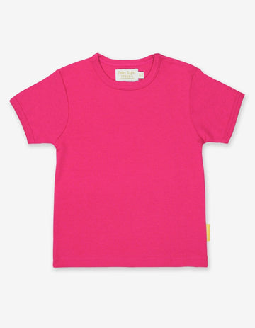 Kurzarmshirt aus Bio-Baumwolle, pink unifarben