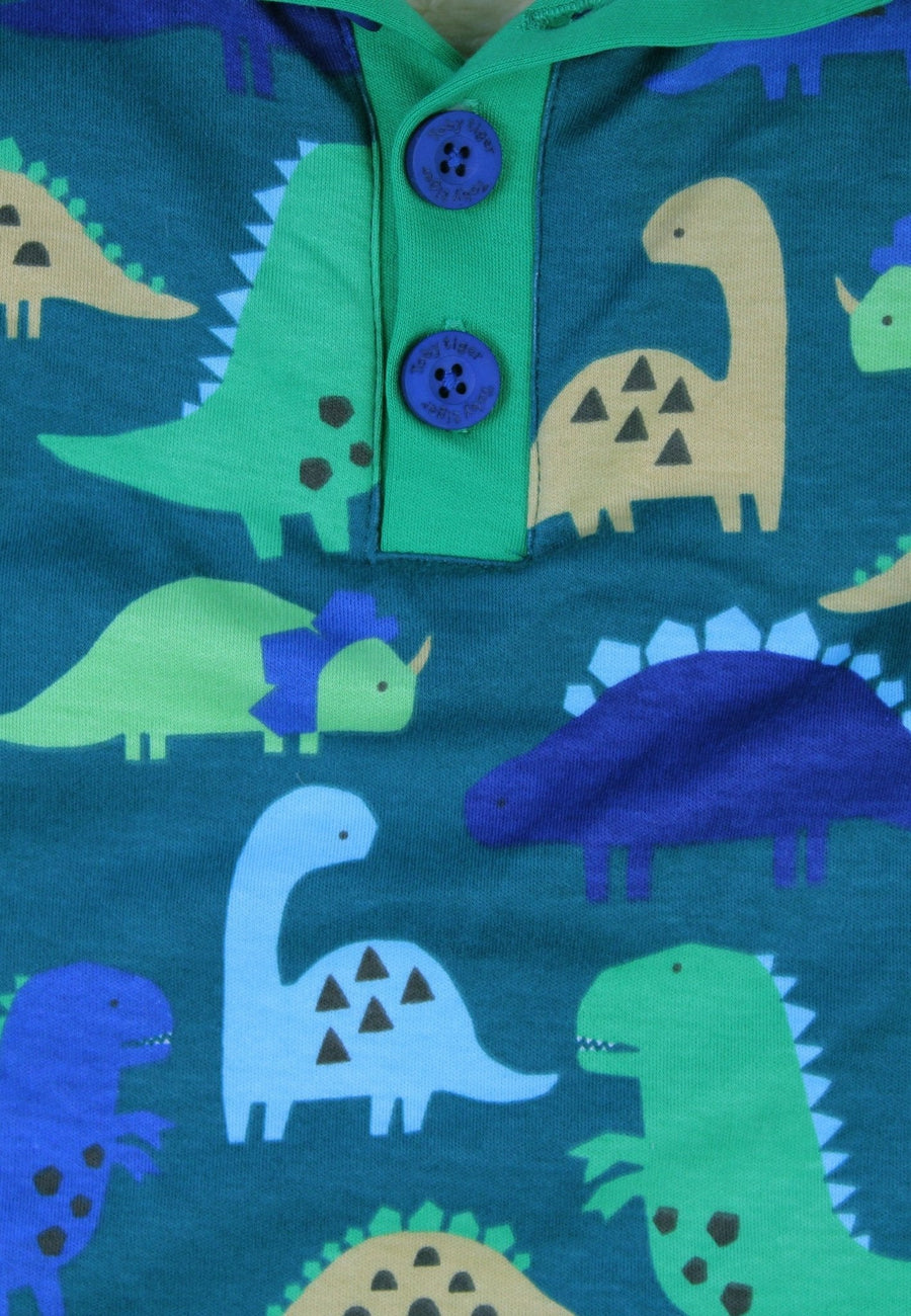 Bio-Baumwoll Kinder Fleece Sweatshirt mit Dinosaurier Ton-in-Ton Druck