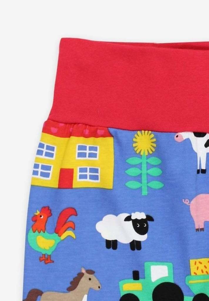 Babyhose aus Bio Baumwolle mit Bauernhof Print