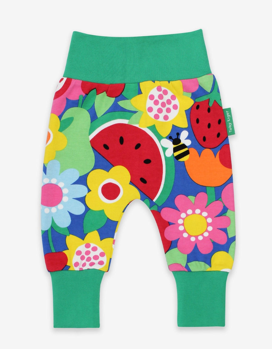 Babyhose, Bio Baumwolle mit Obstblumenprint