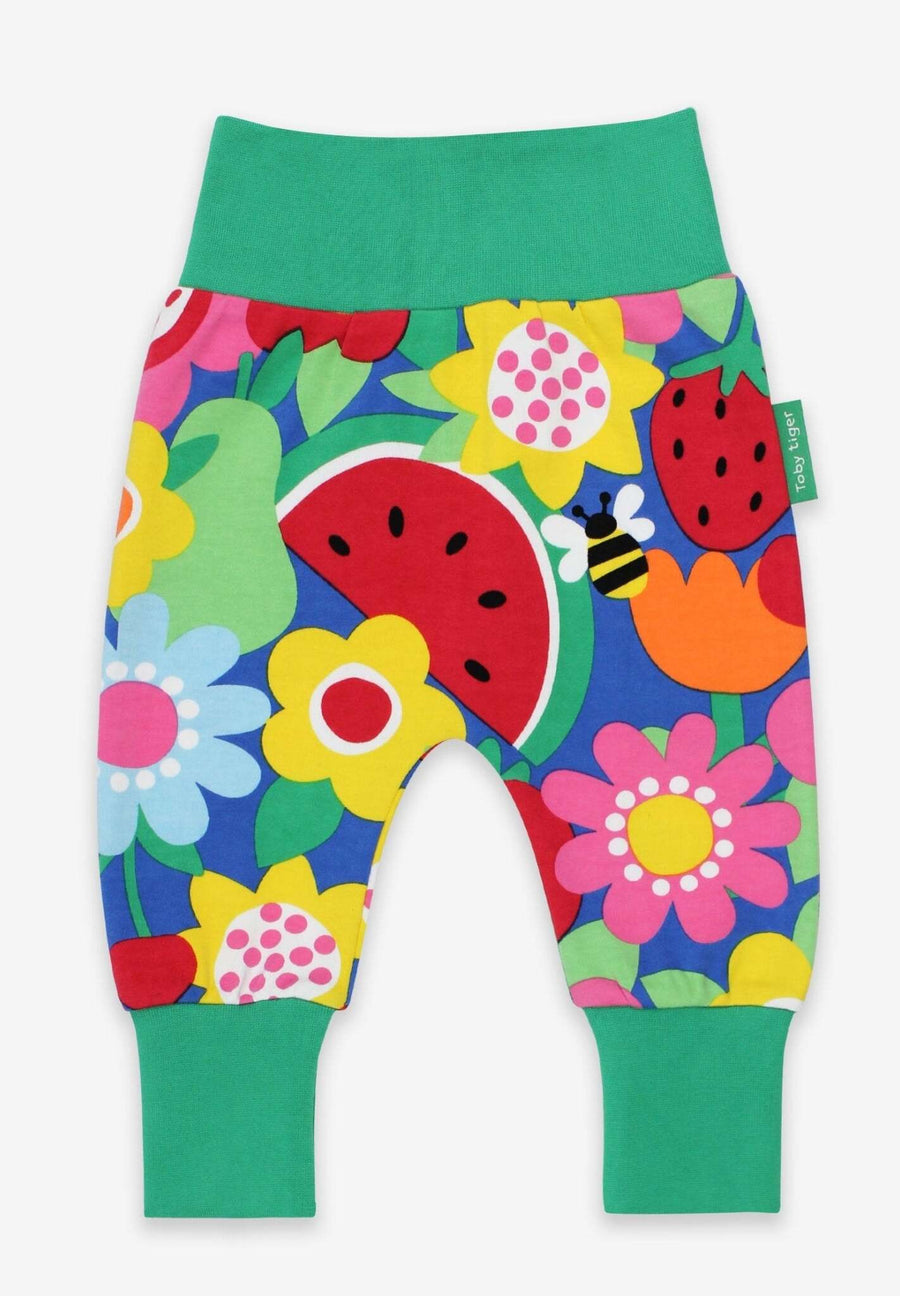 Babyhose, Bio Baumwolle mit Obstblumenprint