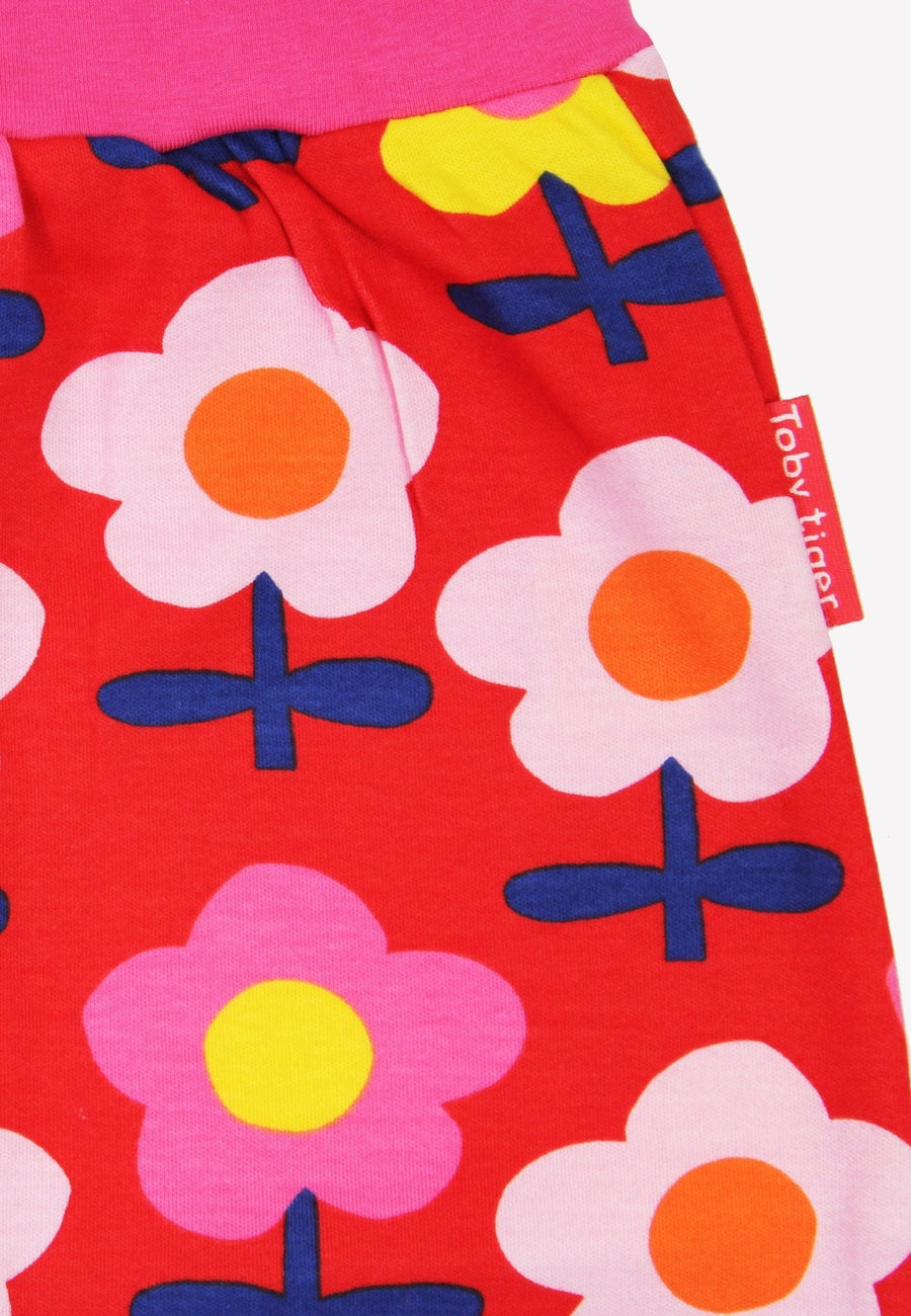 Bio-Baumwoll Kinder Schlupfhose mit Retro Blumen-Druck