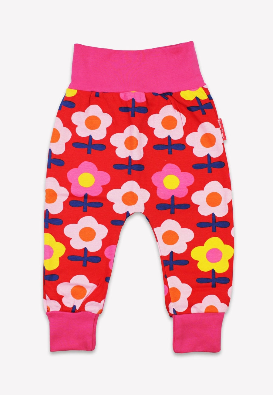 Bio-Baumwoll Kinder Schlupfhose mit Retro Blumen-Druck