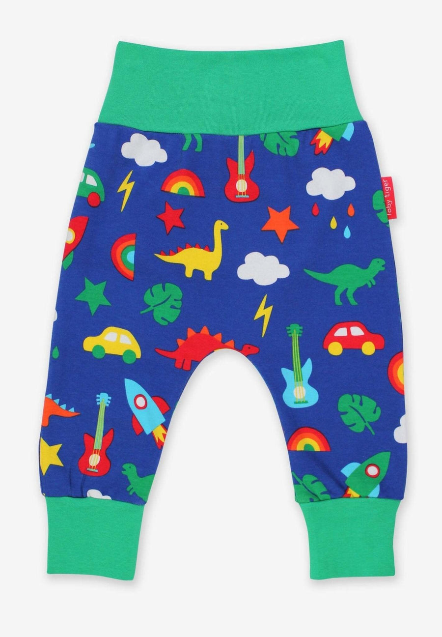 Babyhose aus Bio Baumwolle mit Dino und Auto Print