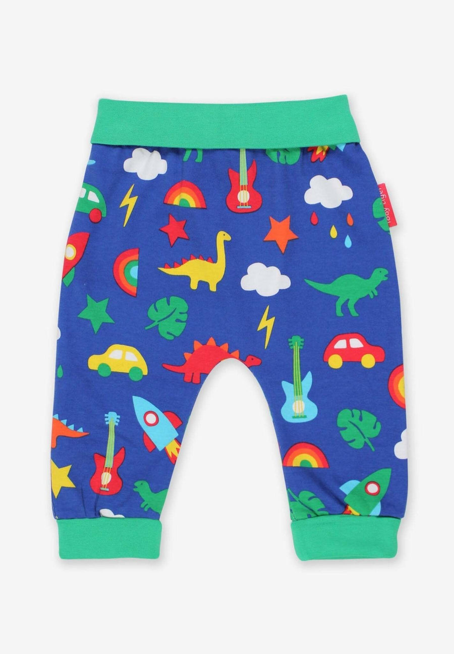 Babyhose aus Bio Baumwolle mit Dino und Auto Print