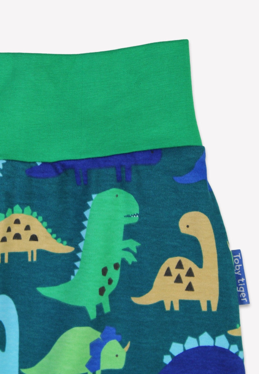 Bio-Baumwoll Kinder Schlupfhose mit Dinosaurier Ton-in-Ton Druck