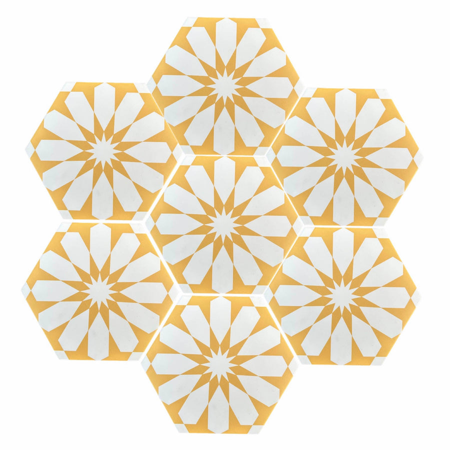 Luz yellow & white porcelain tile