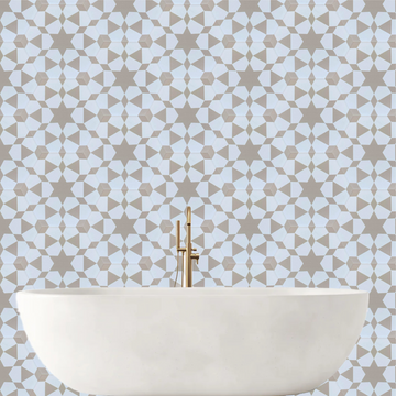 Zeena hexagon tile- beige/white