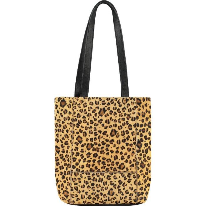 Leopard Print Bow Small Haircalf Leather Tote Bag - Brix + Bailey