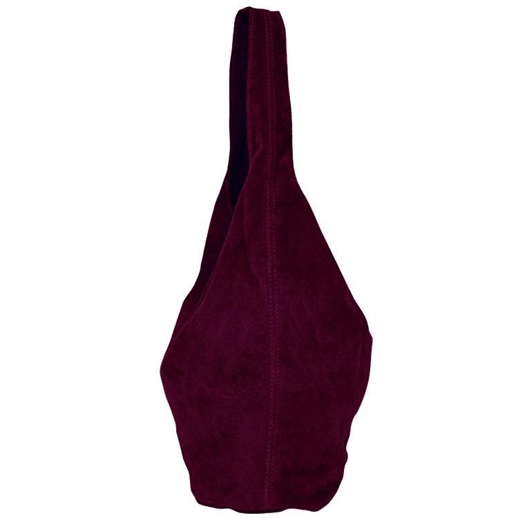 Maroon Soft Suede Hobo Shoulder Bag - Brix + Bailey